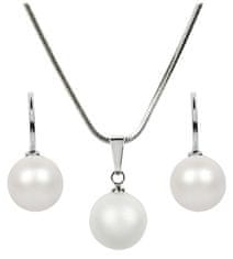 Levien Pearl Pearlescent White SET-041 komplet ogrlice in uhanov