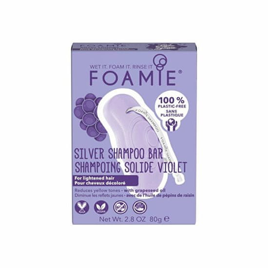 Foamie Trdni šampon za blond in beljene lase Silver Linings (Shampoo Bar) 80 g