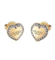 Guess Svetleči srčki uhani Fine Heart JUBE01427JWYGT / U