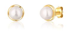 JwL Luxury Pearls Pozlačeni uhani z rečnim biserom JL0735