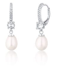 JwL Luxury Pearls Očarljivi srebrni uhani s pravimi biseri in cirkoni JL0739