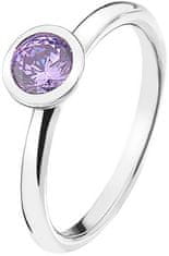 Hot Diamonds Srebrni prstan Emozioni Scintilla Lavender Calmness ER020 (Obseg 50 mm)