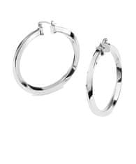 Guess Elegantni jekleni obročasti uhani Hoops Don`t Lie JUBE01484JWRH