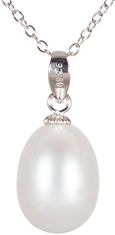 JwL Luxury Pearls Srebrna ogrlica s pravim biserom JL0436 (veriga, obesek) (Dolžina 55 cm)