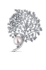 JwL Luxury Pearls Elegantna biserna broška s cirkoni JL0791