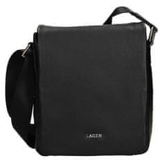 Lagen Moška usnjena torbica crossbody 15016 - Blk