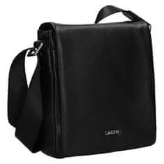 Lagen Moška usnjena torbica crossbody 15016 - Blk