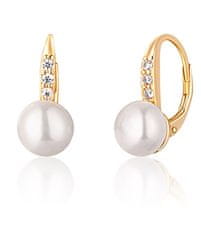 JwL Luxury Pearls Uhani iz rumenega zlata z biseri in cirkoni JL0769