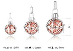 Engelsrufer Srebrni obesek Angelski zvonec z roza zvoncem ER-16 (Premer 20 mm)