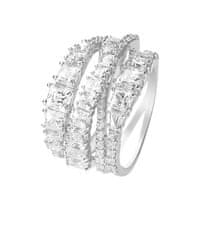 Swarovski Svetleč trivrstni prstan Twist 584656 (Obseg 50 mm)