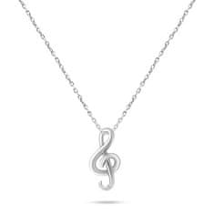 Brilio Silver Srebrna ogrlica Decent Treble Clef NCL67W (verižica, obesek)