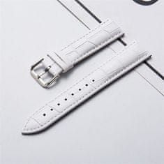 4wrist Leather strap with crocodile pattern - White (Širina 16 mm)