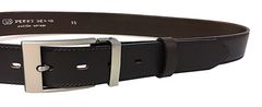 Penny Belts Moški usnjeni svečani pas 35-020-19-40 Temno rjava (Dolžina pasu 120 cm)