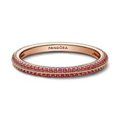 Pandora Bleščeči pozlačeni prstan Rose Me 189679C02 (Obseg 56 mm)