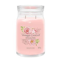 Yankee Candle Aromatična sveča Signature glass velika Fresh Cut Rose s 567 g