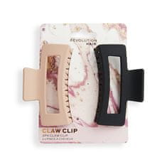 Makeup Revolution Sponka za lase Nude/Black (Rectangle Matte Clip) 2 kos