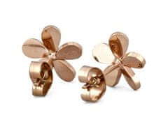 Čudoviti bronasti uhani Flowers Fleurette Rosegold