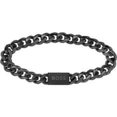 Hugo Boss Elegantna črna zapestnica za moške Chain Link 1580145 (Dolžina 19 cm)