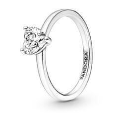 Pandora Nežen srebrn prstan Sparkling Hearts 191165C01 (Obseg 50 mm)