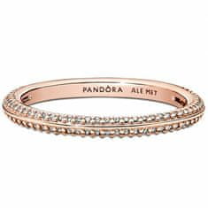 Pandora Bleščeči pozlačeni prstan Rose Me 189679C01 (Obseg 50 mm)