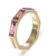 Guess Spodoben prstan z roza kubičnimi cirkoniji JUBR03174JWYGFC (Obseg 54 mm)