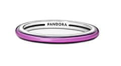 Pandora Minimalističen srebrn prstan z vijoličnim emajlom 199655C01 (Obseg 52 mm)