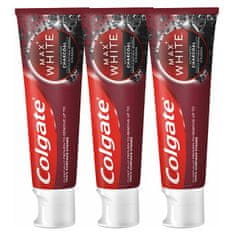 Colgate Belilna zobna pasta z aktivnim ogljem Max White Charcoal Trio 3 x 75 ml