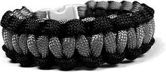 Cordell Paracord zapestnica Solomon črno-siva z odsevnimi nitmi (Dimenzije XL ( 20 - 21 cm ))