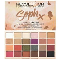 Makeup Revolution Paleta senčil (Eyeshadow Palette) senčila SophX 24 26,4 g