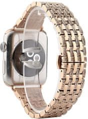4wrist Jekleni pašček za Apple Watch 42/44/45/49 mm - roza zlat