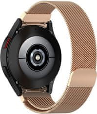 4wrist Milanski pašček z magnetno zaponko za Samsung Galaxy Watch 6/5/4 - roza zlat