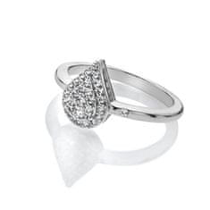 Hot Diamonds Eleganten srebrn prstan z diamantom in topazom Glimmer DR255 (Obseg 52 mm)