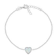 Brilio Silver Minimalistična srebrna zapestnica Heart BRC123W