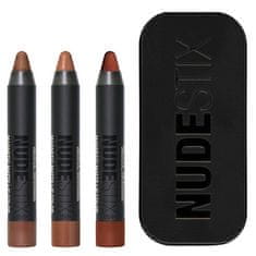 NUDESTIX Darilni set dekorativne kozmetike za ustnice 90`s Nude Lips Mini 3 kosi