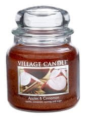 Village Candle Dišeča sveča v steklenem jabolku in cimetu (Apple Cinnamon) 397 g