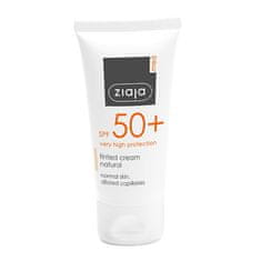 Ziaja Tonirna krema za normalno kožo SPF 50+ naravni odtenek (Tinted Cream) 50 ml