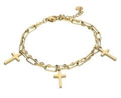 Marc Malone Pozlačena dvojna zapestnica May Gold Bracelet MCB23045G