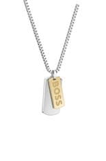 Hugo Boss Moška dvobarvna ogrlica Dog tags Devon 1580576