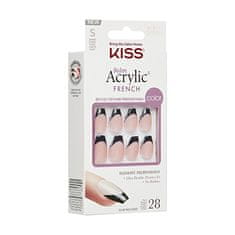 KISS Lepilni nohti Salon Acrylic French Color - Flame 28 kos