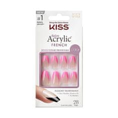 KISS Lepilni nohti Salon Acrylic French Color - Squared 28 kos