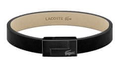 Lacoste Črna usnjena zapestnica Lacoste Traveler 2040073