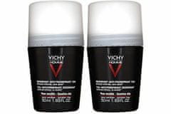 Vichy Set dezodorantnih kroglic za občutljivo kožo Homme 72H (Deodorant Anti-Transpirant) 2 x 50 ml