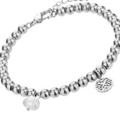 Marc Malone Zapestnica iz jeklenih perl Layla Silver Bracelet MCB23015S