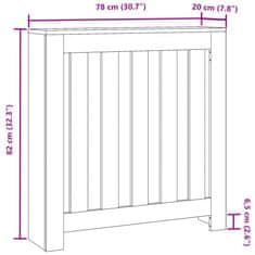 Vidaxl Pokrov za radiator betonsko siv 78x20x82 cm inženirski les