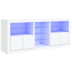 Vidaxl Komoda z LED lučkami bela 162x37x67 cm