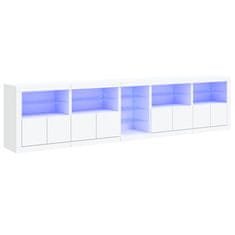 Vidaxl Komoda z LED diodami bela 283x37x67 cm