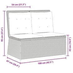 Vidaxl Vrtna klop z blazinami bež poli ratan