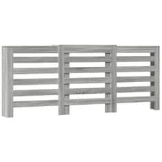 Vidaxl Pokrov za radiator siv sonoma 205x21,5x83,5cm inženirski les