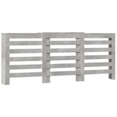 Vidaxl Pokrov za radiator betonsko siv 205x21,5x83,5 cm inženirski les