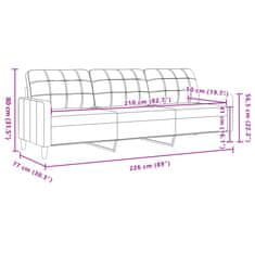 Vidaxl Trosed vinsko rdeč 210 cm blago